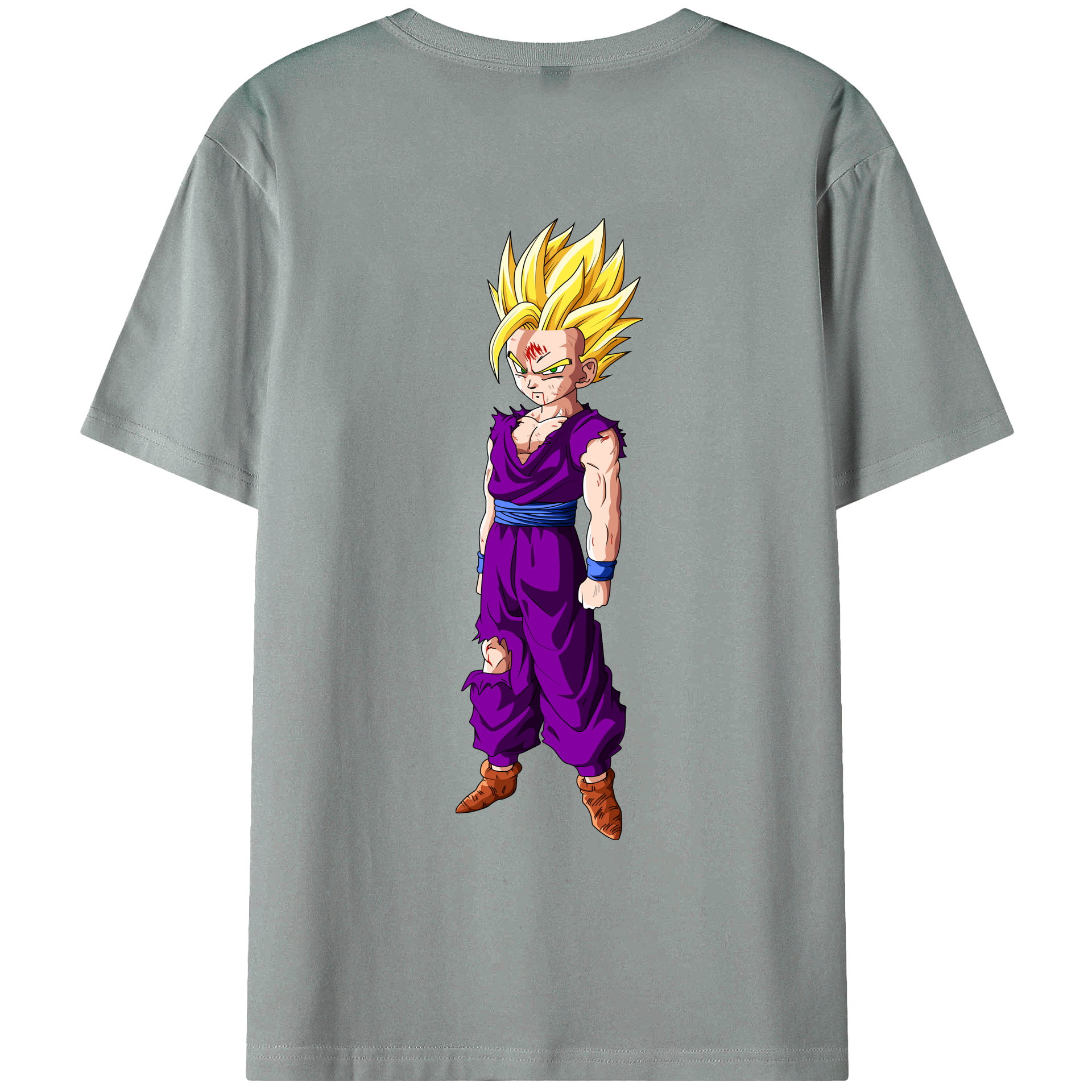 （画像用） ドラゴンボール 孫 悟飯（そんごはん）DRAGON BALL Son Gohan 綿100％ メンズ半袖Tシャツ（バックプリント） 通気性